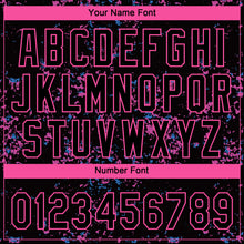 Load image into Gallery viewer, Custom Black Black-Pink 3D Pattern Design Authentic Baseball Jersey