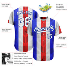 Load image into Gallery viewer, Custom White White Royal-Red 3D Pattern Design Authentic Baseball Jersey