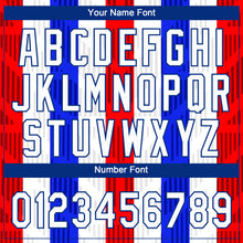 Load image into Gallery viewer, Custom White White Royal-Red 3D Pattern Design Authentic Baseball Jersey