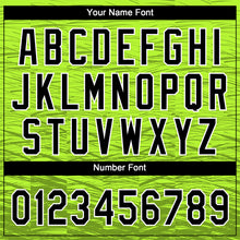 Load image into Gallery viewer, Custom Neon Green Black-White 3D Pattern Design Authentic Baseball Jersey