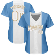 Load image into Gallery viewer, Custom Light Blue White-Old Gold 3D Argentinian Flag Authentic Baseball Jersey