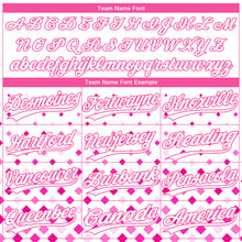 Load image into Gallery viewer, Custom White White-Pink 3D Pattern Design Authentic Baseball Jersey