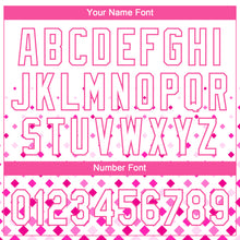Load image into Gallery viewer, Custom White White-Pink 3D Pattern Design Authentic Baseball Jersey