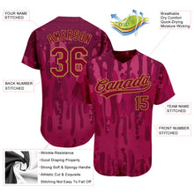 Load image into Gallery viewer, Custom Crimson Crimson-Old Gold 3D Pattern Design Authentic Baseball Jersey