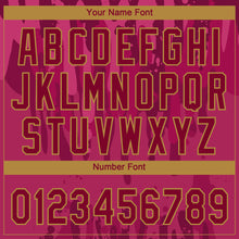 Load image into Gallery viewer, Custom Crimson Crimson-Old Gold 3D Pattern Design Authentic Baseball Jersey