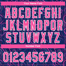 Load image into Gallery viewer, Custom Navy Pink-White 3D Pattern Design Authentic Baseball Jersey