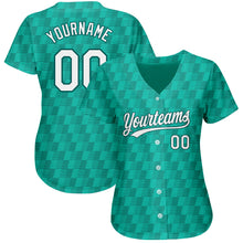 Load image into Gallery viewer, Custom Kelly Green White-Black 3D Pattern Design Authentic Baseball Jersey
