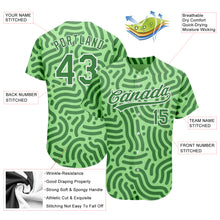 Load image into Gallery viewer, Custom Neon Green Kelly Green-White 3D Pattern Design Authentic Baseball Jersey