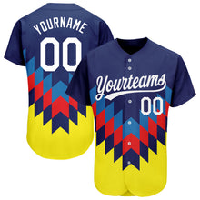 Load image into Gallery viewer, Custom Figure White-Gold 3D Pattern Design Authentic Baseball Jersey