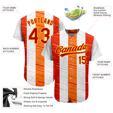 Load image into Gallery viewer, Custom White Red Gold-Orange 3D Pattern Design Authentic Baseball Jersey