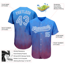 Load image into Gallery viewer, Custom Royal Light Blue-Red 3D Pattern Design Authentic Baseball Jersey