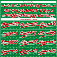 Load image into Gallery viewer, Custom Kelly Green Red-White 3D Pattern Design Authentic Baseball Jersey