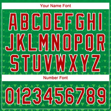 Load image into Gallery viewer, Custom Kelly Green Red-White 3D Pattern Design Authentic Baseball Jersey