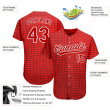 Load image into Gallery viewer, Custom Red Red-White 3D Pattern Design Authentic Baseball Jersey