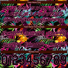 Load image into Gallery viewer, Custom Black Pink 3D Pattern Tropical Palm Leaves Authentic Basketball Shorts