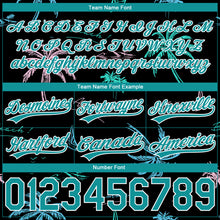 Load image into Gallery viewer, Custom Black Teal-White 3D Pattern Hawaii Palm Trees Authentic Basketball Shorts