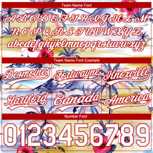 Load image into Gallery viewer, Custom White Red 3D Pattern Tropical Hawaii Palm Trees Authentic Basketball Shorts