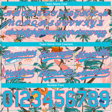 Load image into Gallery viewer, Custom Light Pink Lakes Blue-Pink 3D Pattern Beach Hawaii Holiday Style Authentic Basketball Shorts