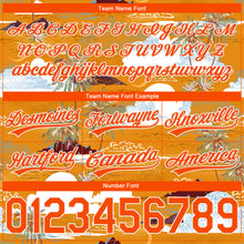 Load image into Gallery viewer, Custom Orange White 3D Pattern Palm Trees And Clouds Authentic Basketball Shorts