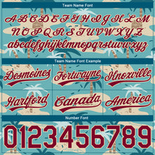 Load image into Gallery viewer, Custom Panther Blue Maroon-City Cream 3D Pattern Beach Hawaii Palm Trees Authentic Basketball Shorts