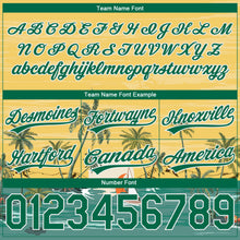 Load image into Gallery viewer, Custom Yellow Kelly Green-White 3D Pattern Hawaii Palm Trees And Island Authentic Basketball Shorts