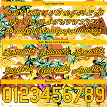 Load image into Gallery viewer, Custom Yellow Brown 3D Pattern Tropical Hawaii Palm Trees Authentic Basketball Shorts