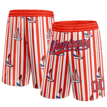 Load image into Gallery viewer, Custom Orange Royal 3D Pattern Sailboats Authentic Basketball Shorts