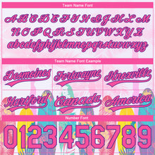 Load image into Gallery viewer, Custom Pink Purple 3D Pattern Hawaii Palm Trees Authentic Basketball Shorts