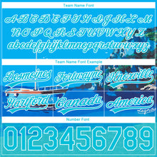 Load image into Gallery viewer, Custom Light Blue Lakes Blue-White 3D Pattern Hawaii Beach Island And Ship Authentic Basketball Shorts