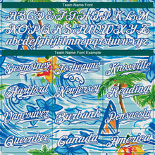 Load image into Gallery viewer, Custom White Royal 3D Pattern Design Beach Hawaii Palm Trees And Flowers Authentic Baseball Jersey
