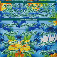 Load image into Gallery viewer, Custom White Kelly Green 3D Pattern Design Beach Hawaii Palm Trees And Flowers Authentic Baseball Jersey