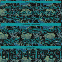 Load image into Gallery viewer, Custom Black Black-Teal 3D Pattern Whale And Fish Authentic Basketball Shorts