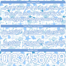 Load image into Gallery viewer, Custom White Light Blue 3D Pattern Starfishs And Shells Authentic Basketball Shorts