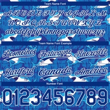 Load image into Gallery viewer, Custom Royal White 3D Pattern Sharks Authentic Basketball Shorts