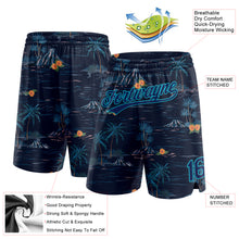 Load image into Gallery viewer, Custom Navy Lakes Blue 3D Pattern Hawaii Palm Trees And Island Authentic Basketball Shorts