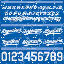 Load image into Gallery viewer, Custom Royal White-Light Blue 3D Pattern Hawaii Palm Trees Authentic Basketball Shorts