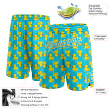 Load image into Gallery viewer, Custom Lakes Blue Yellow-White 3D Pattern Duck Authentic Basketball Shorts