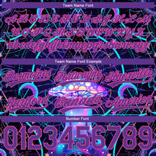 Load image into Gallery viewer, Custom Black Purple-Pink 3D Pattern Magic Mushrooms Over Sacred Geometry Psychedelic Hallucination Authentic Basketball Shorts