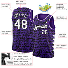 Load image into Gallery viewer, Custom Purple White-Black Authentic City Edition Basketball Jersey