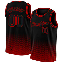 Load image into Gallery viewer, Custom Black Red Fade Fashion Authentic City Edition Basketball Jersey