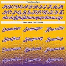 Load image into Gallery viewer, Custom Gold Purple-White Fade Fashion Authentic City Edition Basketball Jersey