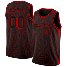 Load image into Gallery viewer, Custom Black Red Authentic City Edition Basketball Jersey
