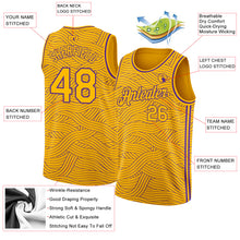 Load image into Gallery viewer, Custom Gold Purple Authentic City Edition Basketball Jersey