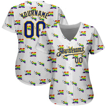 Load image into Gallery viewer, Custom Rainbow For Pride Month Love Is Love LGBT 3D Authentic Baseball Jersey