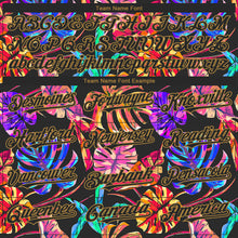 Load image into Gallery viewer, Custom Black Old Gold 3D Pattern Design Hawaii Tropical Palm Leaves Authentic Baseball Jersey