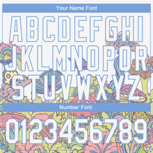 Load image into Gallery viewer, Custom White Light Blue 3D Pattern Design Colorful Flowers And Mushrooms Psychedelic Hallucination Performance T-Shirt