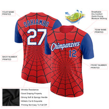 Load image into Gallery viewer, Custom Red White-Royal 3D Pattern Design Spider Performance T-Shirt