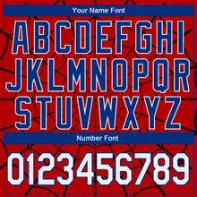 Load image into Gallery viewer, Custom Red White-Royal 3D Pattern Design Spider Performance T-Shirt