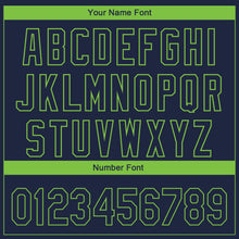 Load image into Gallery viewer, Custom Navy Neon Green 3D Seattle City Edition Fade Fashion Authentic Baseball Jersey