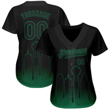 Load image into Gallery viewer, Custom Black Kelly Green 3D Dallas City Edition Fade Fashion Authentic Baseball Jersey